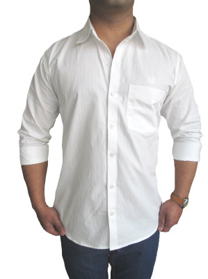 Solen Men Solid Formal White Shirt