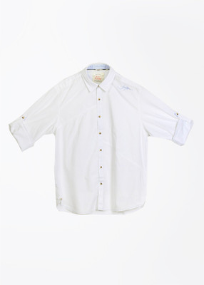 

John Players Men's Solid Casual White Shirt, 1a5
