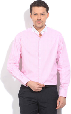 

John Players Men's Checkered Casual Pink Shirt, 1a1