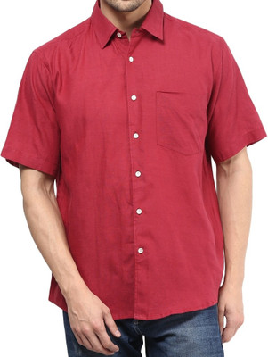 

Vivid India Men's Solid Casual Red Shirt