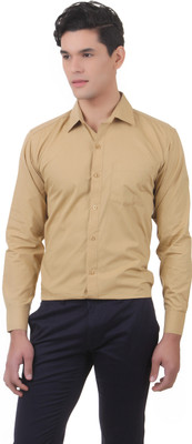 

You Forever Men's Solid Formal Brown Shirt, Light brown