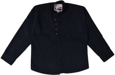 

Little Man Boys Solid Casual Dark Blue Shirt, Navy blue