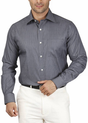 

Park Avenue Men's Striped Formal Collar Shirt, Grey
