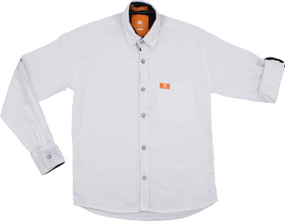 

Little Man Boys Solid Casual White Shirt