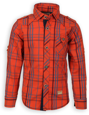

Lilliput Boy's Self Design Casual Multicolor Shirt, Orange