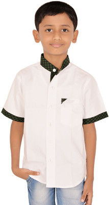 

Gkidz Boys Solid Casual Green Shirt