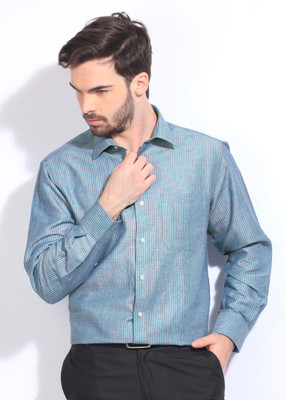 

John Players Men's Striped Formal Blue Shirt, 1a4 - 004