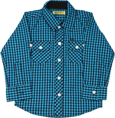 

Gini & Jony Boys Checkered Casual Blue Shirt, 1229