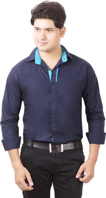 

Aedi Men's Solid Casual Blue Shirt, Navy blue