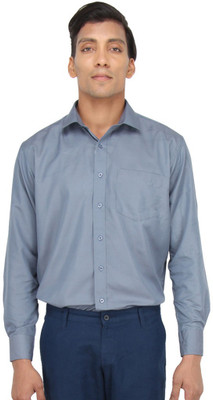 G15 Men Solid Formal Grey Shirt