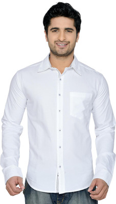 Thinc Men's Solid Casual White Shirt