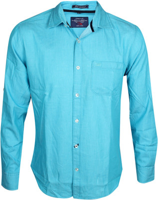 

Red Flame Men's Solid Casual Blue Shirt