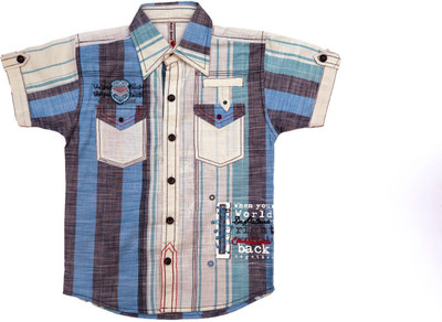 Bad Boys Boys Striped Casual Blue Shirt