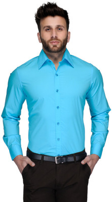 

FabTag - Being Fab Men's Solid Casual Blue Shirt, Sky blue