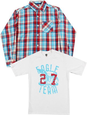 

612 League Boys Casual Shirt, Blue