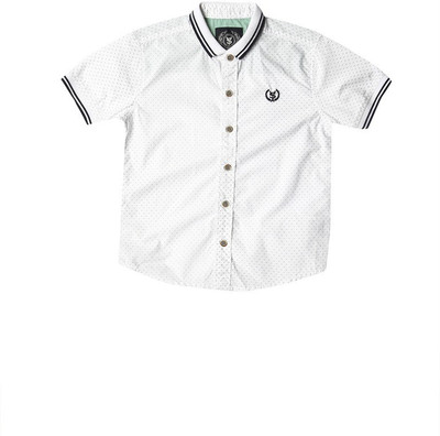 

SuperYoung Boys Polka Print Casual White Shirt, Off white