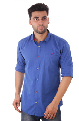 

Studio Nexx Men's Solid Casual Blue Shirt