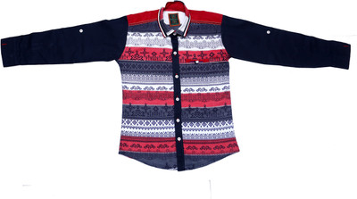 

Ennjoy Boys Applique Formal Multicolor Shirt, Black