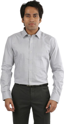 

Desar Rana Men's Self Design Formal Grey Shirt