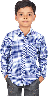

Gkidz Boys Checkered Casual Dark Blue Shirt