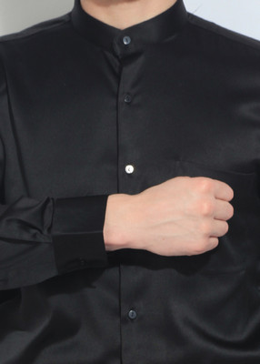 TURTLE Men Solid Casual Black Shirt