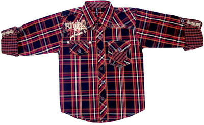 

Bad Boys Boys Checkered Casual Brown Shirt