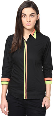 

Dazzio Women's Solid Formal Multicolor Shirt, Black