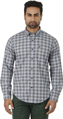 London Fog Men's Checkered Formal Grey, Black Shirt