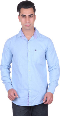 

Cotblend Men's Solid Casual Light Blue Shirt