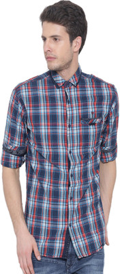 

Fifty Two Men's Checkered Casual Blue Shirt