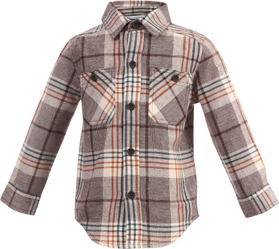 SHOPPERTREE Baby Boys Checkered Casual Brown Shirt