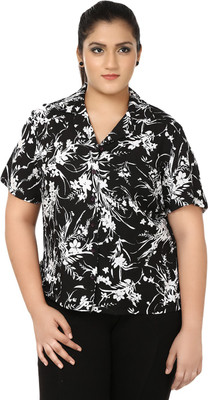 

Eves Pret A Porter Women's Floral Print Casual Black, White Shirt