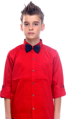 

MashUp Boys Solid Casual Red Shirt(Pack of 2)