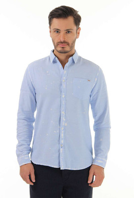 Jack & Jones Men' Solid Casual Blue Shirt, Blue indigo