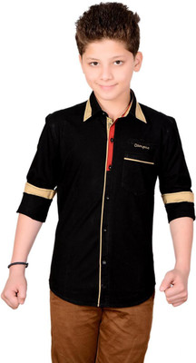 

Anry Boys Solid Casual Shirt, Black