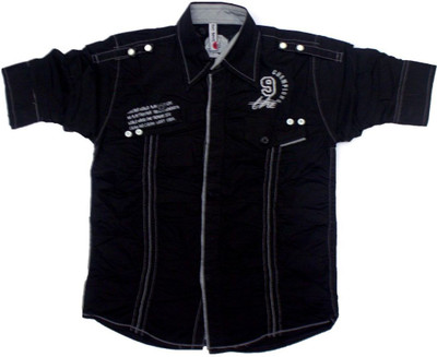 

BAD BOY Boys Solid Casual Black Shirt