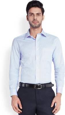 

Park Avenue Men's Striped Formal Blue Shirt