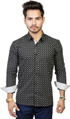 

Trendster Men's Printed Casual Black, White Shirt
