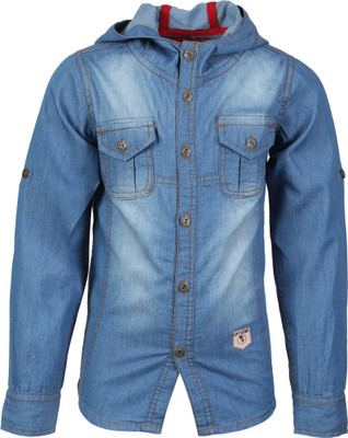 

Lilliput Boy's Solid Casual Light Blue Shirt