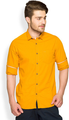 

ColorPlus Men's Solid Casual Yellow Shirt