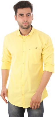 

Studio Nexx Men's Solid Casual Yellow Shirt