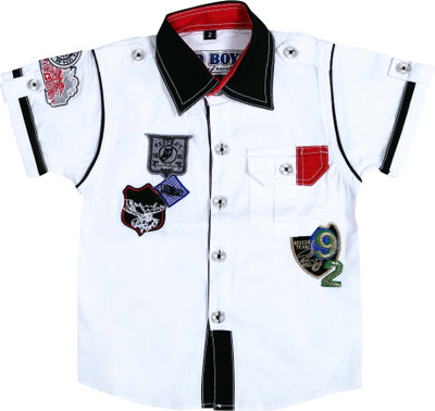 

Bad Boys Boy's Solid Casual White Shirt