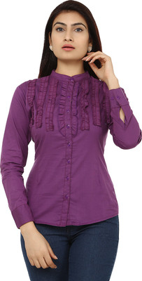 

TeeMoods Women' Solid Casual Purple Shirt