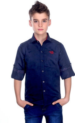 

MashUp Boys Self Design Party Dark Blue Shirt, Navy blue