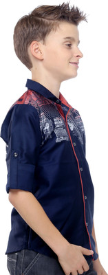 

MashUp Boys Printed Casual Blue Shirt