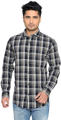 

Thinc Men's Checkered Casual Black Shirt, Black;grey