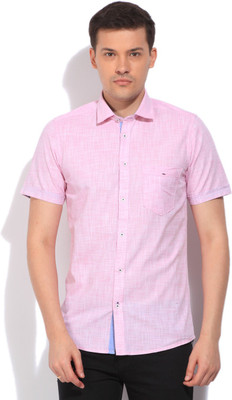 

LAWMAN Pg3 Men's Self Design Casual Pink Shirt