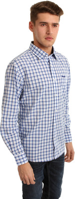 

Wrangler Men's Checkered Casual Blue Shirt, Royal blue