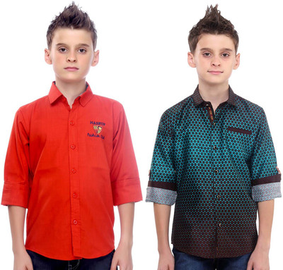 

MashUp Boy's Solid Lounge Wear Multicolor Shirt(Pack of 2