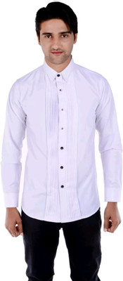 Beetle Men Solid Formal White Shirt